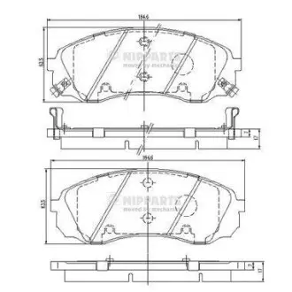 Тормозные колодки дисковые NIPPARTS N3600329