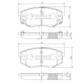 Гальмiвнi колодки дисковi переднi NIPPARTS N3600545