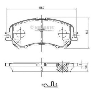 Гальмiвнi колодки дисковi NIPPARTS N3601111