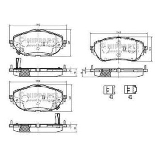 Гальмiвнi колодки дисковi переднi NIPPARTS N3602150