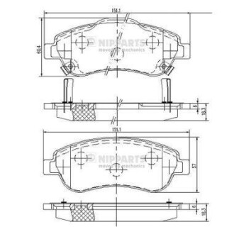 Гальмiвнi колодки дисковi NIPPARTS N3604066