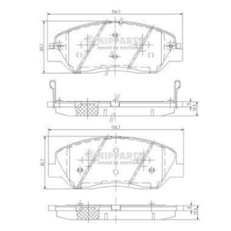 Гальмiвнi колодки дисковi NIPPARTS N3605051