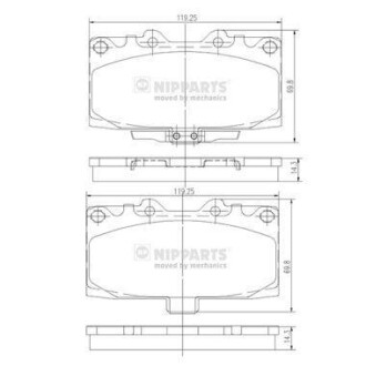 Гальмiвнi колодки дисковi NIPPARTS N3607022