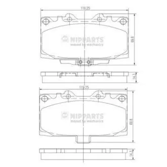 Гальмiвнi колодки дисковi NIPPARTS N3607022