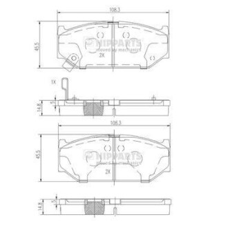 Гальмiвнi колодки дисковi NIPPARTS N3608031