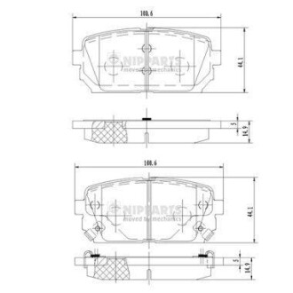 Гальмiвнi колодки дисковi NIPPARTS N3610309