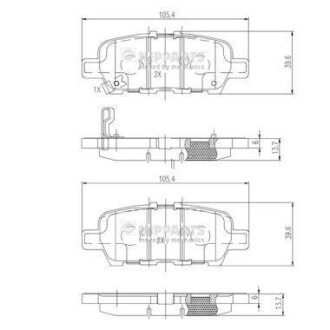 Гальмiвнi колодки дисковi NIPPARTS N3611051