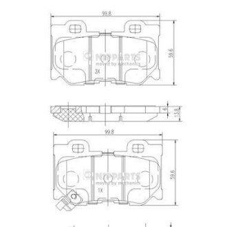 Гальмiвнi колодки дисковi NIPPARTS N3611053