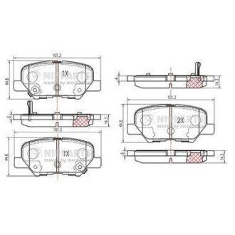 Гальмiвнi колодки дисковi NIPPARTS N3615017