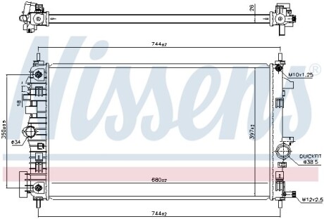 Радіатор OPEL INSIGNIA A (08-) 1.6 CDTi NISSENS 606049