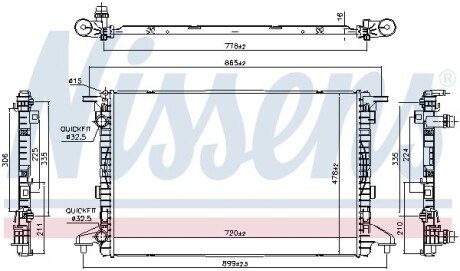 Радіатор AUDI A 4 / S 4 (B9) (15-) 1.4 TFSI NISSENS 606463