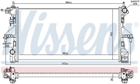 Радиатор охлаждения NISSENS 606554