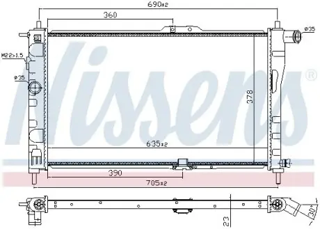 Радіатор CT/GMC NEXIA(96-)1.5 i(+)[OE 961 448 47] NISSENS 61651A