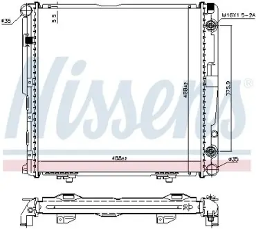Радіатор MB E W 124(84-)200(+)[OE 124 500 02 03] NISSENS 62751A
