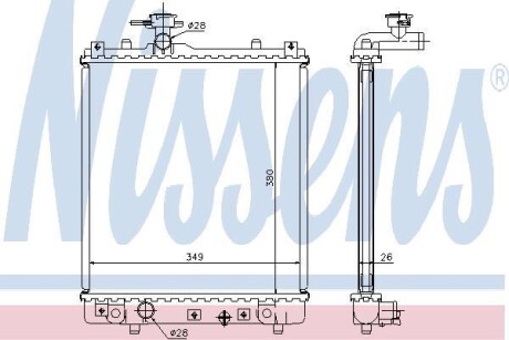 Радіатор OP AGILA A(00-)1.0 i 12V(+)[OE 1300 220] NISSENS 63014A