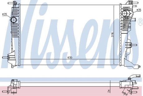 Радіатор RN MEGANE III(08-)1.2 TCE(+)[OE 214105150R] NISSENS 637647