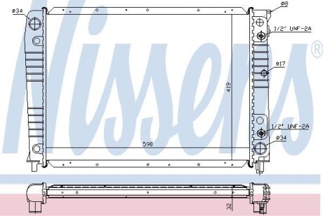 Радіатор VOLVO 740(82-)2.3 i(+)[OE 35 47 154] NISSENS 65537A