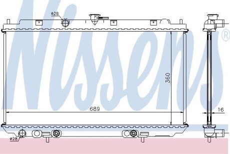 Радіатор NS ALMERA N16(00-)1.8 i 16V(+)[OE 21460-AV700] NISSENS 67345A