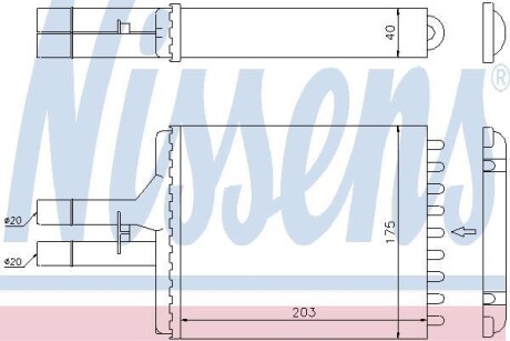 Радіатор опалювача салону NISSENS 72656