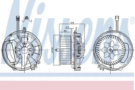 Вентилятор салону (DENSO) Audi A3, Q2, Q3 Seat Ateca, Octavia III, Superb III, Golf Sportsvan, Golf VII, Golf VIII1.0-Electric 04.12- NISSENS 87425