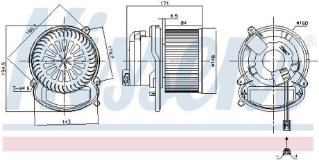 Вентилятор салону (з клімат-контролем) Renault Megane IV 1.2-1.8 11.15- NISSENS 87504