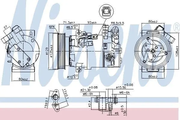 Компресор NISSAN MICRA / MARCH (K14) (16-) 1.5 dCi NISSENS 890586 (фото 1)
