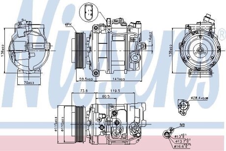 Компрессор кондиционера NISSENS 89092