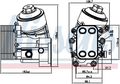 Радіатор масляний з корпусом масляного фільтра NISSENS 91154