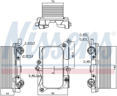 Масляний радіатор VW TOUAREG (2010) 3.0 TDI NISSENS 91226