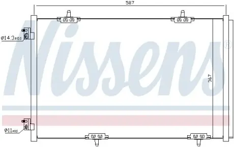 Конденсер PT 301(12-)1.2 VTi(+)[OE 9674994280] NISSENS 940333