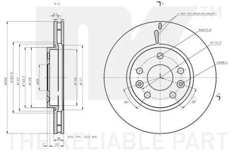 Диск тормозной невентилированный NK 3139108