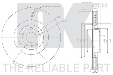 Диск гальмівний невентильований NK 314871