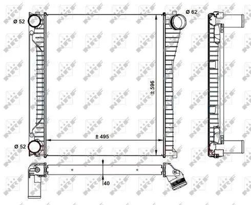 Радіатор інтеркулера Land Rover Range Rover 4.4D 10-12 NRF 30929 (фото 1)
