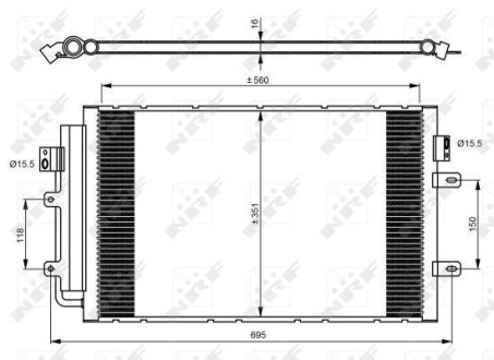 Радиатор кондиционера Iveco Daily V 2.3D/3.0D 09.11-02.14 NRF 350083