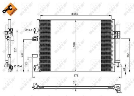 Радіатор кондиціонера Ford C-Max II, Grand C-Max 1.6D 12.10- NRF 350209