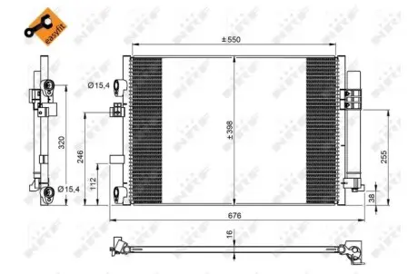 Радиатор кондиционера Ford C-Max II, Grand C-Max 1.6D 12.10- NRF 350209