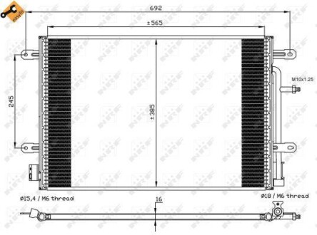 Радiатор кондицiонера Audi A4/Seat Exeo 1.6-3.2 02-13 NRF 35560