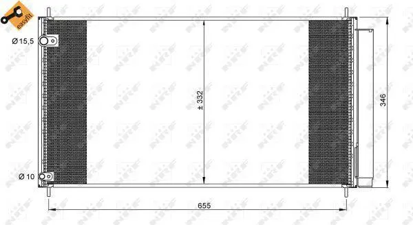 Радіатор кондиціонера (з осушувачем) Toyota Auris/Corolla 2.0/2.2D 05-14 NRF 35838 (фото 1)