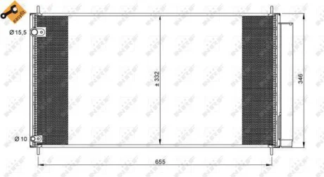 Радіатор кондиціонера (з осушувачем) Toyota Auris/Corolla 2.0/2.2D 05-14 NRF 35838