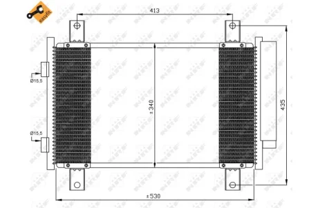 Радіатор кондиціонера (з осушувачем) Citroen Jumper/Fiat Ducato/Beugeot Boxer 2.0-2.8D 02- NRF 35840