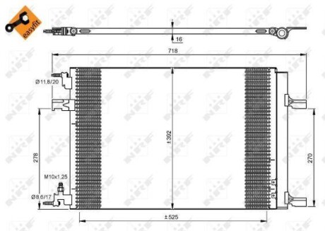 Радіатор кондиціонера Chevrolet Cruze, Orlando Opel Astra J, Zafira C 1.3D-2.0D 05.09- NRF 35918