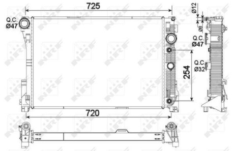 Радиатор охлаждения Mercedes-Benz DB E212 2.2 OM651 NRF 53968