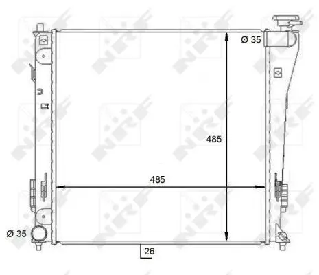 Радіатор охолодження Hyundai i40 11-19 NRF 59086 (фото 1)