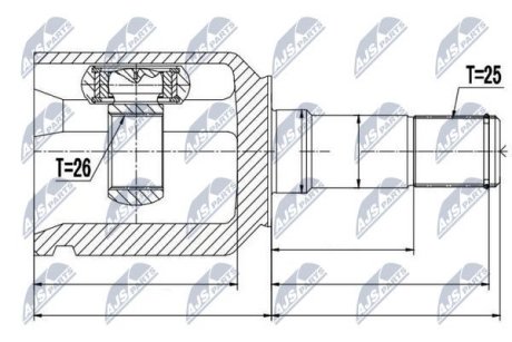 ШАРНИР РАВНЫХ УГЛОВЫХ СКОРОСТЕЙ NTY NPW-AR-007