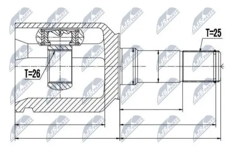 ШРУС / Шарнір рівних кутових швидкостей NTY NPW-AR-007