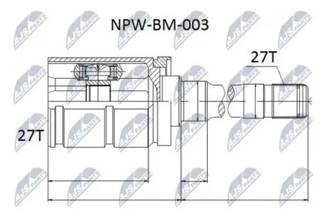 ШРУС / Шарнір рівних кутових швидкостей NTY NPW-BM-003