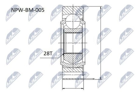 ШАРНИР РАВНЫХ УГЛОВЫХ СКОРОСТЕЙ NTY NPW-BM-005