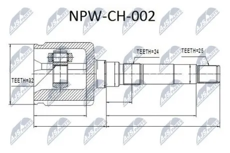 ШРУС / Шарнир равных угловых скоростей NTY NPW-CH-002