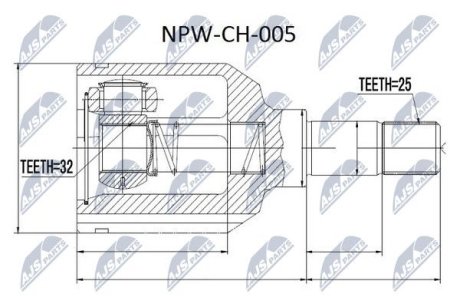 Шарнір рівних кутових швидкостей NTY NPW-CH-005