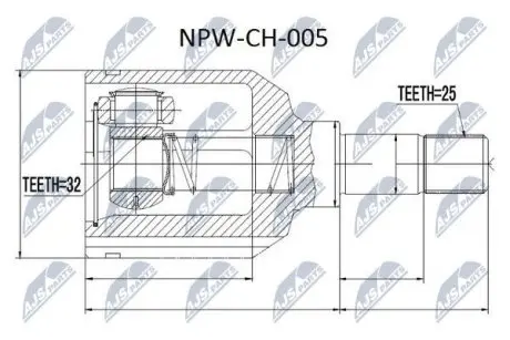 ШРУС / Шарнір рівних кутових швидкостей NTY NPW-CH-005
